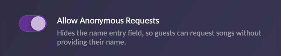 Allow Anonymous Requests removes the name field from the guest page.