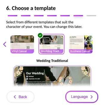 Choose a template that fits the character of your event