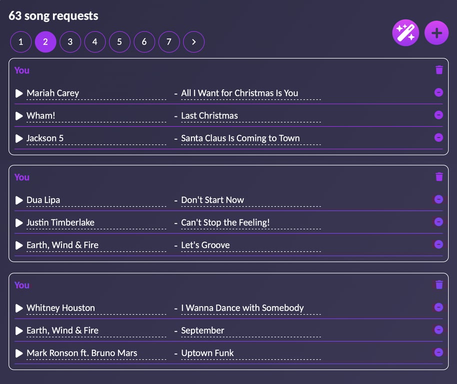 Make changes to your guests song requests