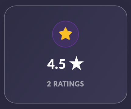 Your running average and how many guests have rated the music.