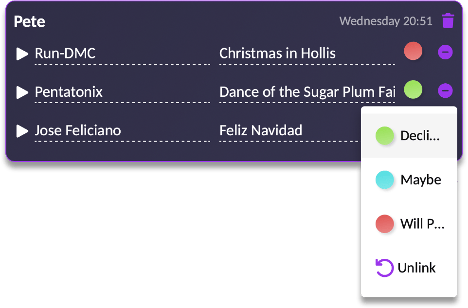 Make changes to your guests song requests