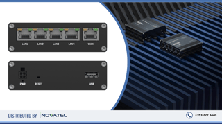 Front and Rear View of the RUT301 Industrial Router - VPN and OPC UA Capable