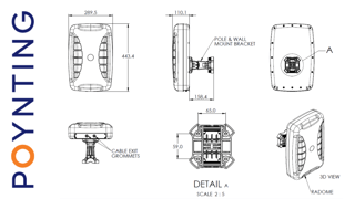 Reference Image: Technical Drawing for XPOL-24 5G Outdoor Panel Antenna for Routers