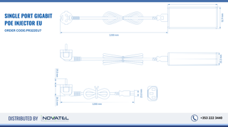 Illustration: The PR322EU7 Poe Injector for Teltonika OTD140 Router & Others