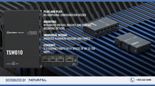 The TSW010 Is A Compact DIN Rail Mountable Network Ethernet Switch with 5-ports