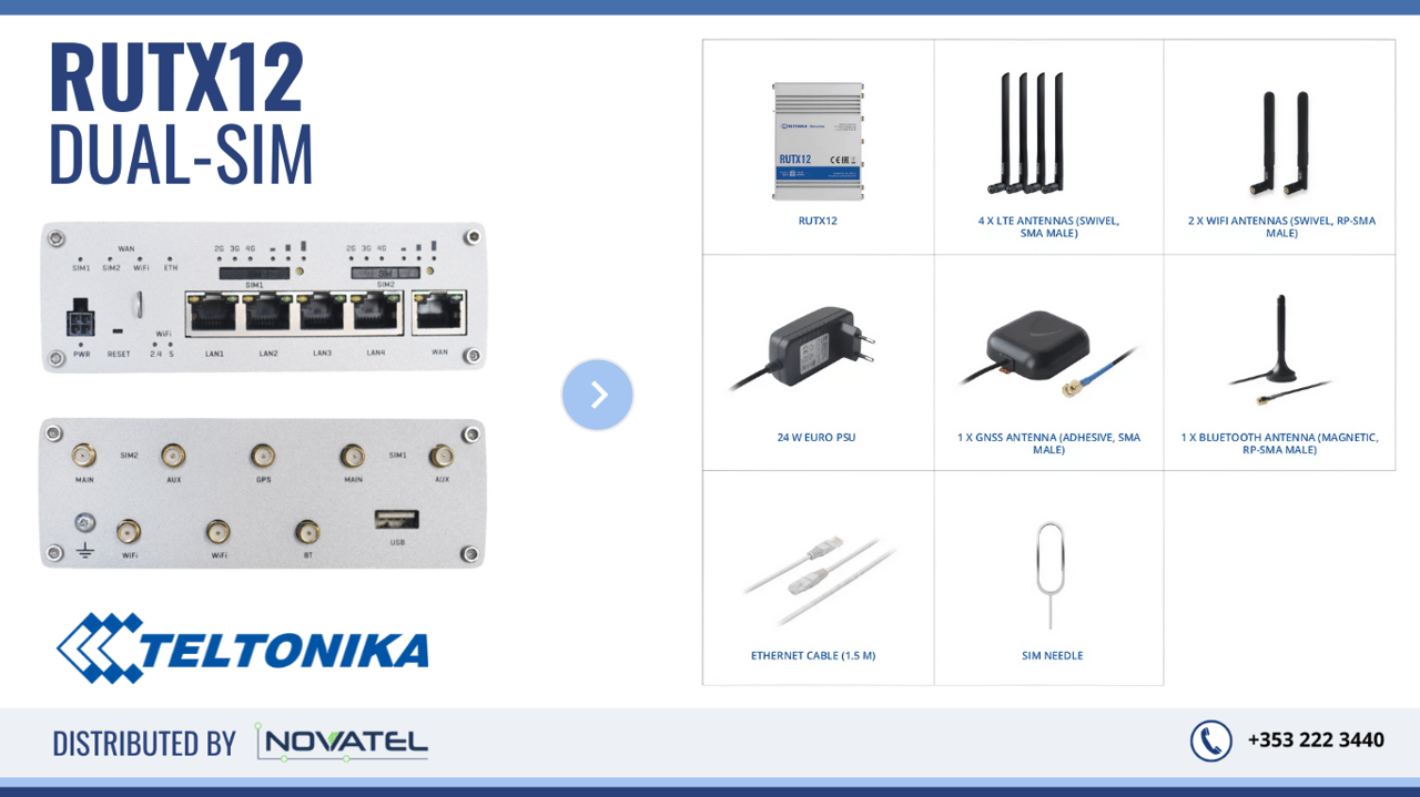 Reference Image: Teltonika RUT12 Dual SIM Router In Ireland