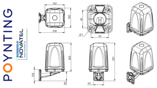 Technical Drawings for the Poynting EPNT-4 Antenna  and Enclosure for Routers/Gateways