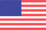 American flag with a blue rectangle
