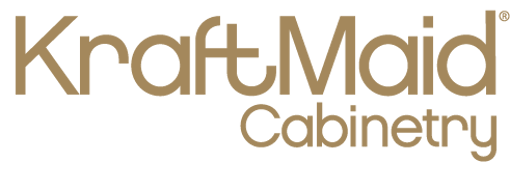 KraftMaid Cabinetry logo in gold lettering on a transparent background, perfect for showcasing your kitchen remodel.