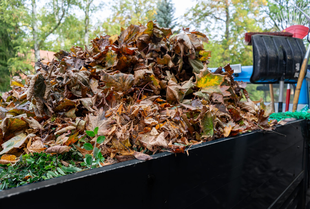 A large pile of debris on a sidewalk. The image is blurry and low quality.