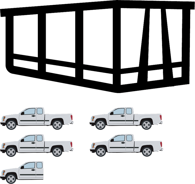 Grey trucks and metal frame on black