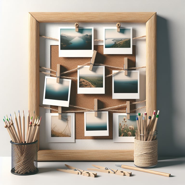 a realistic product photo of a frame that i can make at home for holding multiple polaroid photos