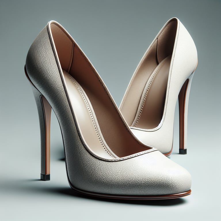 ultrarealistic product photo of women's high heel shoes. not remarkable and yet totally unique and new.