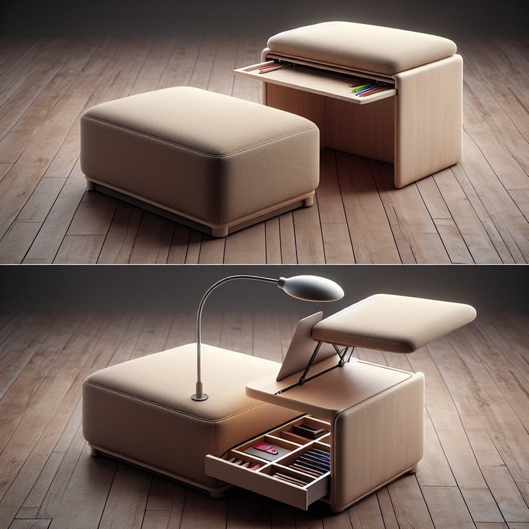 convertible ottoman that flips open into a mini workspace