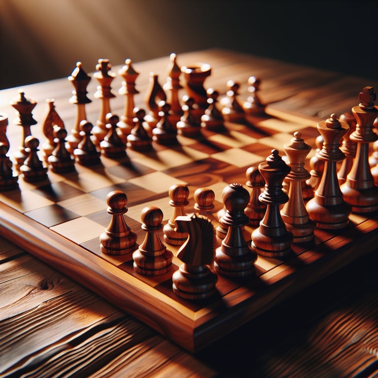 beautiful wooden chess set