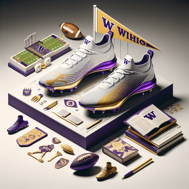 minimalistic custom sneakers inspired by University of Washington Football