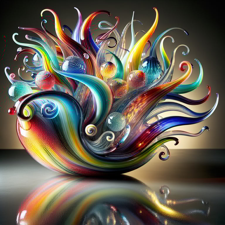 colorful glassblown table centerpiece