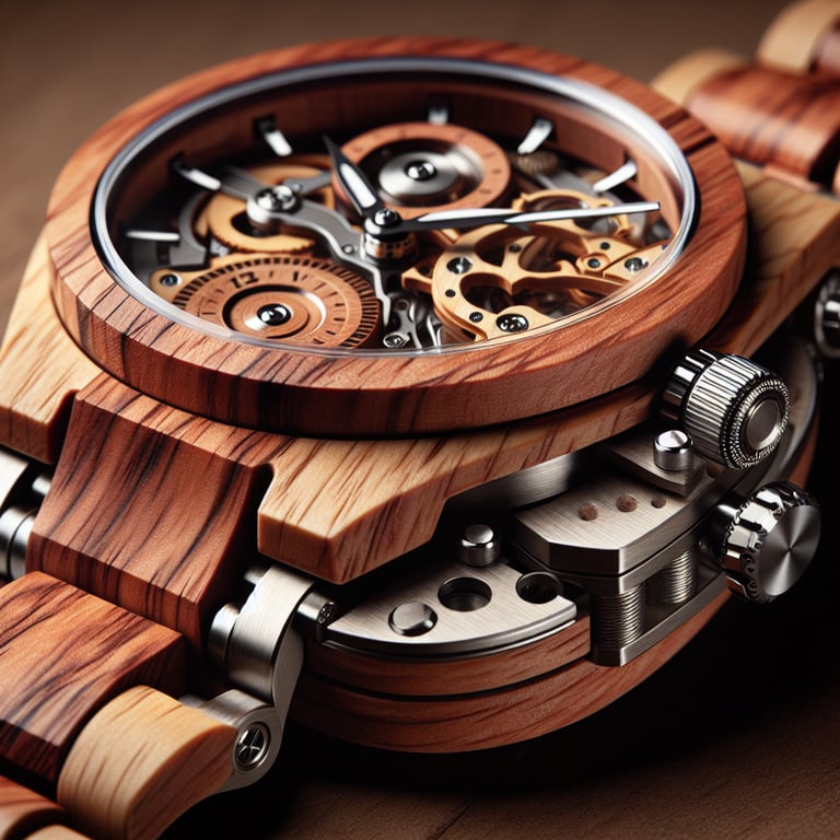 watch design with wooden elements