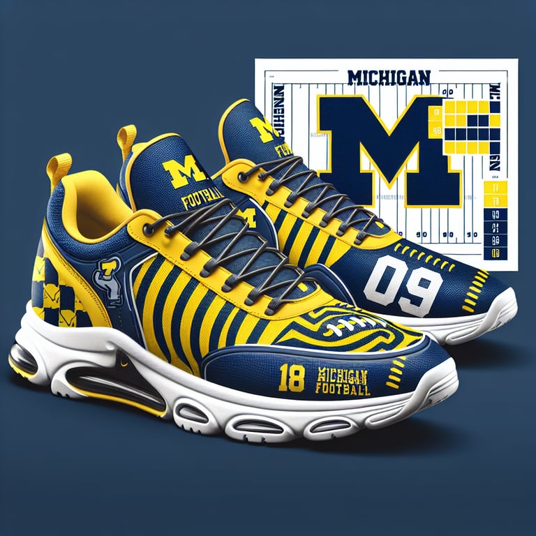 custom sneakers inspired by Michigan Football