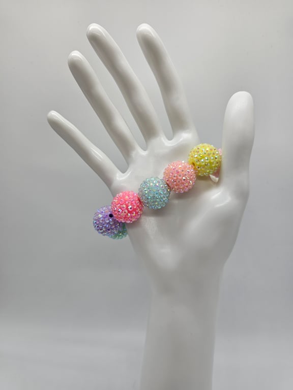 Rainbow Rhinestone Ball Bracelet — photo 1