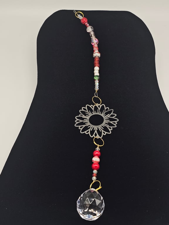 Red Flower Charm Suncatcher