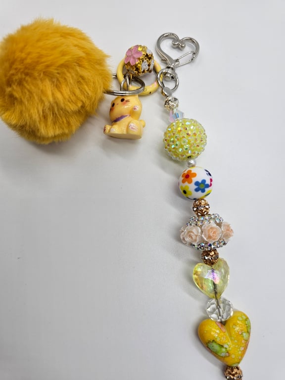 Sunshine Yellow Pom-Pom Keychain — photo 2