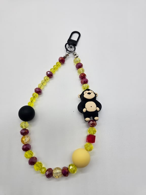 Burgundy and Yellow Monkey Wristlet — photo 2