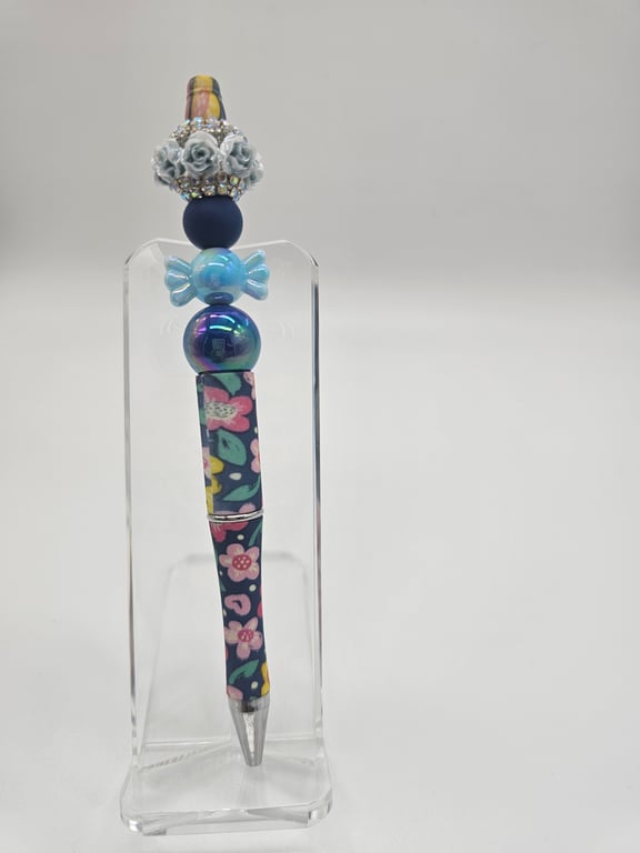 Sky Blue Floral Ballpoint Pen