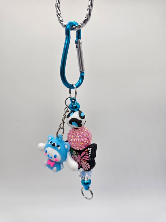 Sky Blue Cinnamonroll and Butterfly Garden Keychain