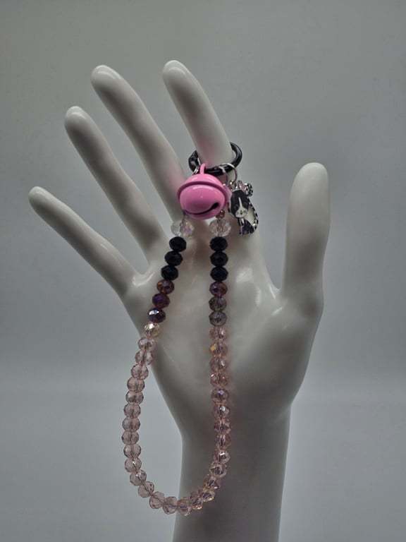 Pink and Black Phone Wristlet