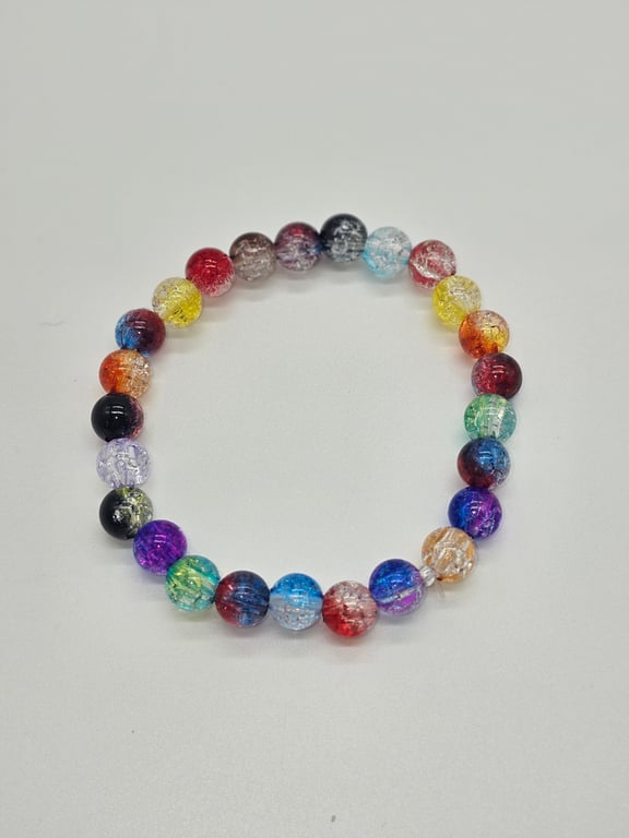 Colorful Glass Bead Stretch Bracelet — photo 2