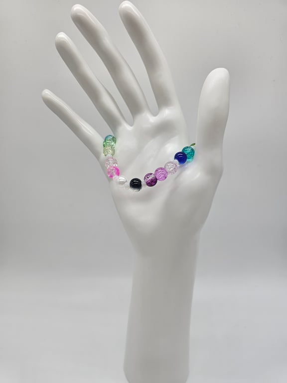 Vibrant Crystal and Jade Bead Bracelet