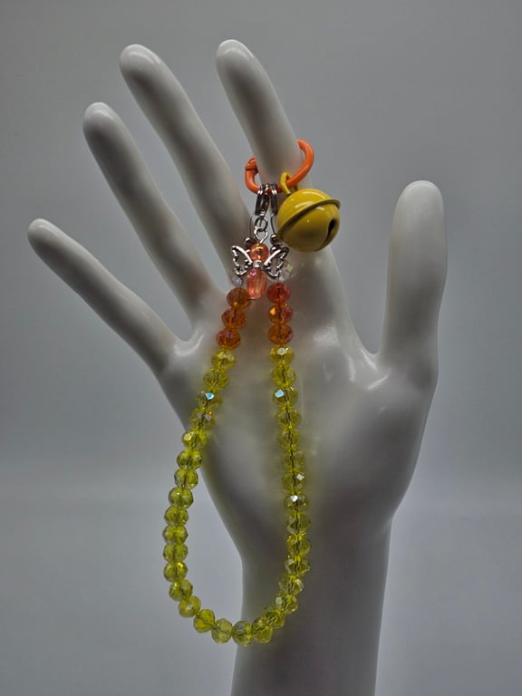 Yellow and Orange Butterfly Phone Bracelet