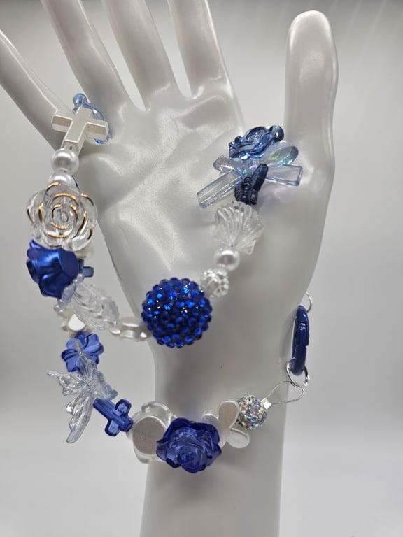 Sky Blue and Clear Phone Wristlet
