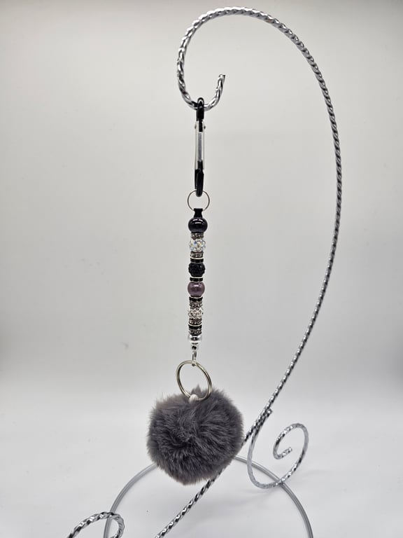 Sleek Black and Silver Keychain