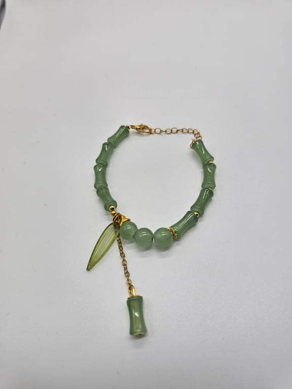 Jade Bamboo Beaded Bracelet — photo 2