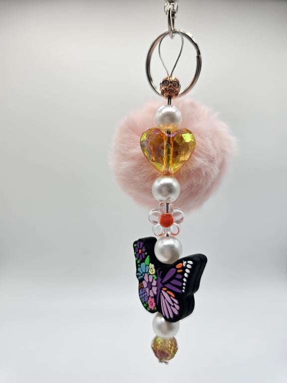 Vibrant Butterfly Garden Keychain