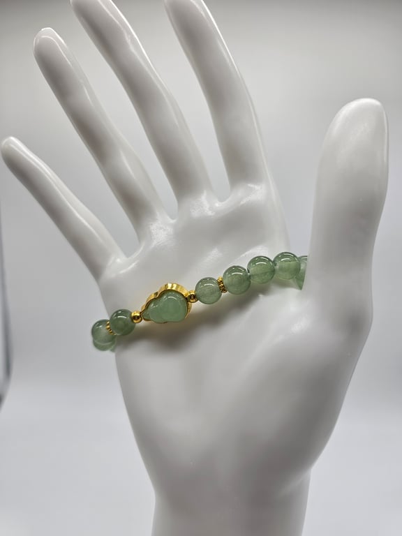 Jade and Gold Beaded Bracelet