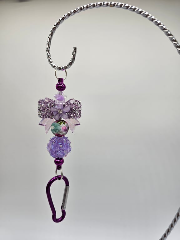 Purple Sparkle Butterfly Bag Charm
