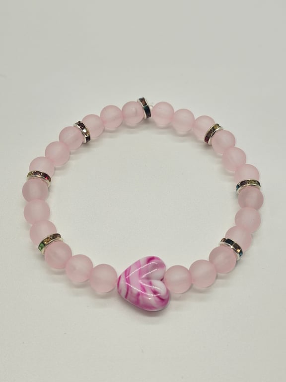 Soft Pink Heart Charm Bracelet — photo 2