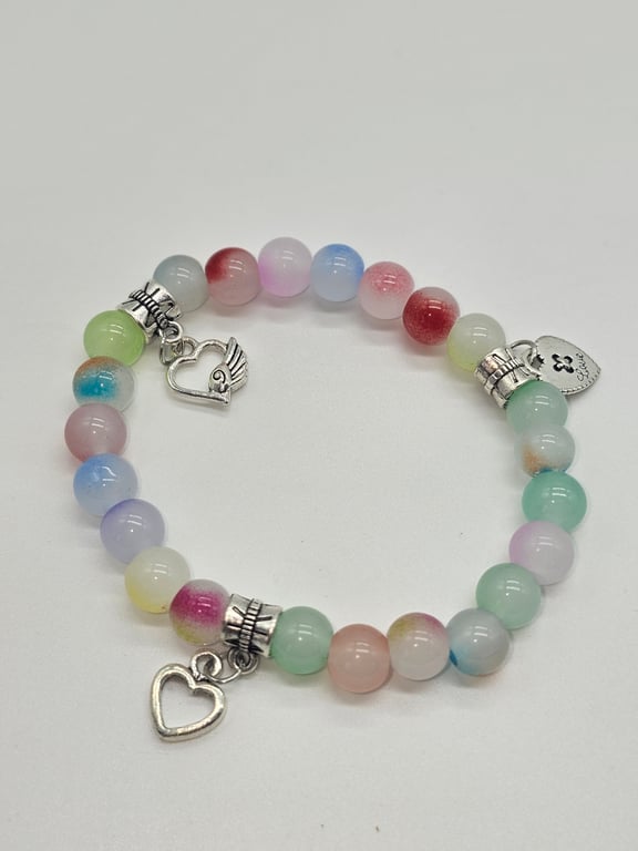 Pastel Multicolor Beaded Charm Bracelet — photo 2