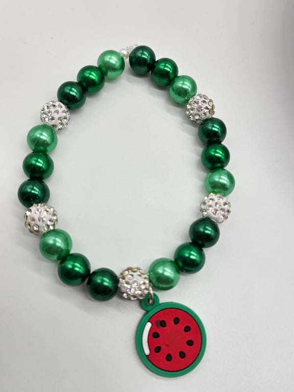 Green Watermelon Slice Charm Bracelet — photo 2