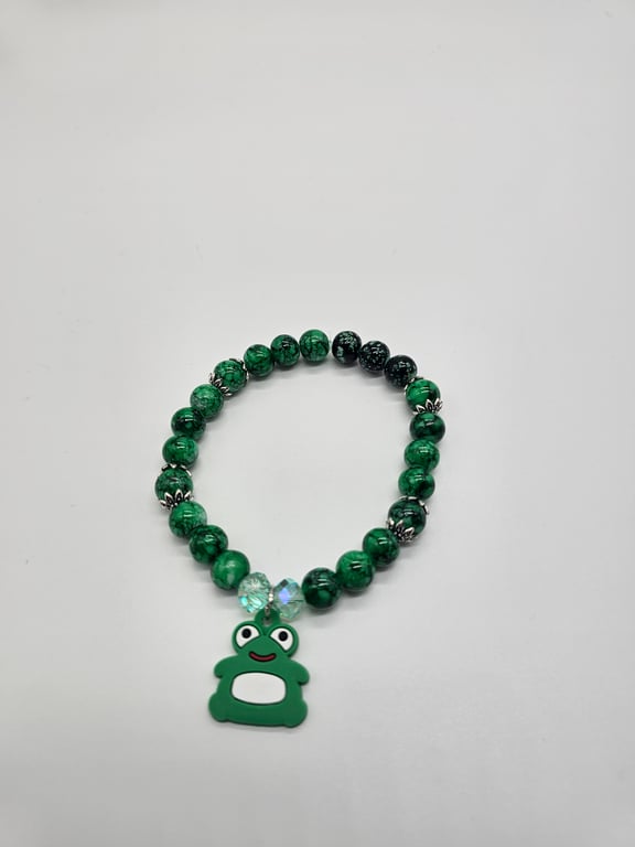 Emerald Green Froggy Charm Bracelet — photo 2