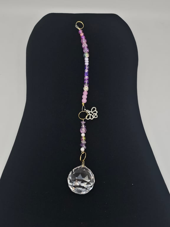 Purple Pastel Beaded Sun Catcher