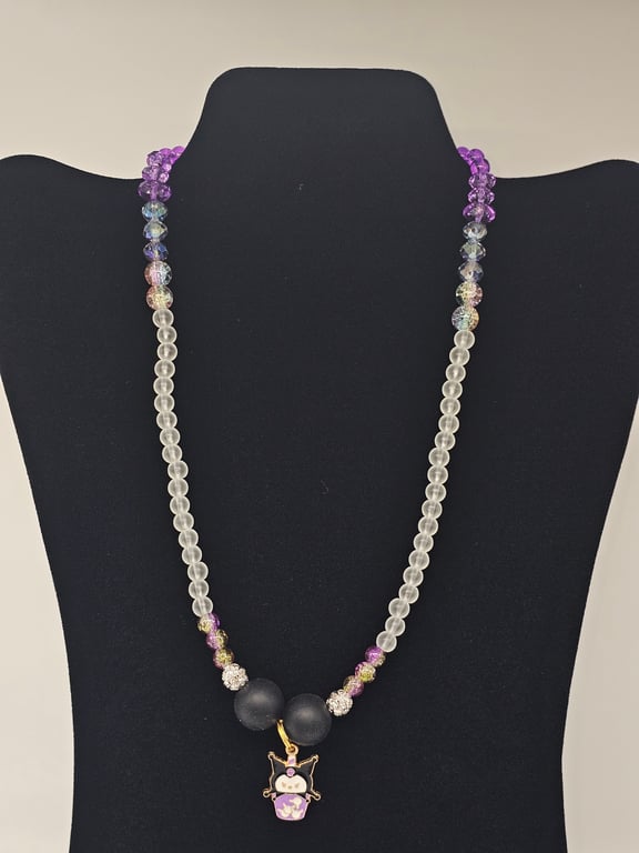Purple Rainbow Kuromi Necklace
