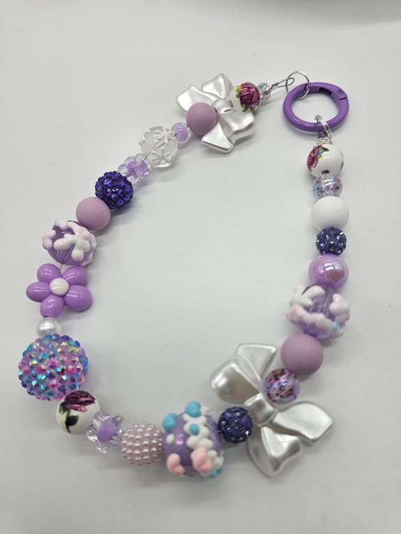 Purple Floral Wristlet Keychain — photo 2