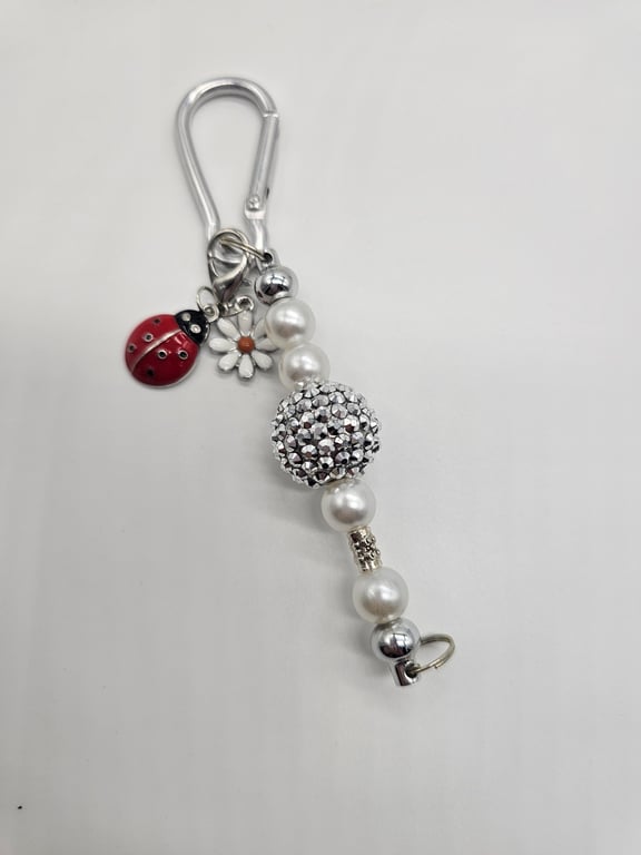 Pearl and Red Ladybug Bag Charm — photo 2