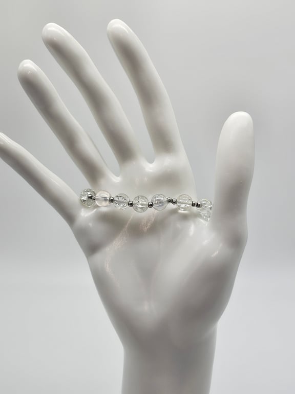 Silver and Crystal Stretch Bracelet