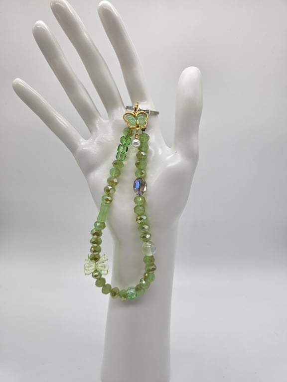 Green Butterfly Phone Wristlet