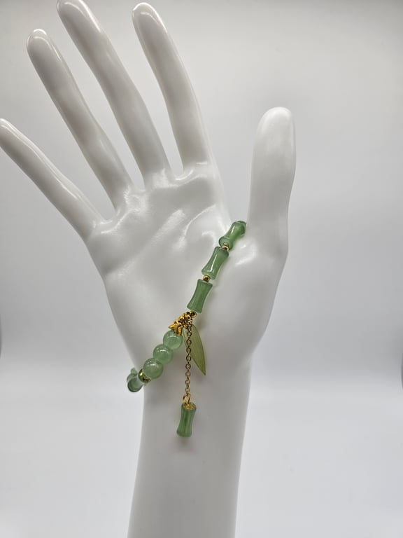 Jade Bamboo Beaded Bracelet